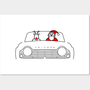 Triumph TR4 classic British sports car Christmas special edition Posters and Art